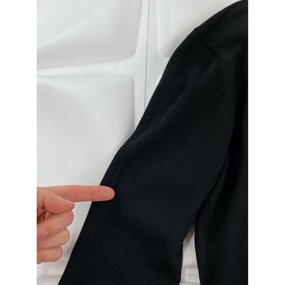 Classiques Entier Sz XS Black Merino Wool Draped Knit Sweater Cowl Neck Womens - Picture 4 of 10